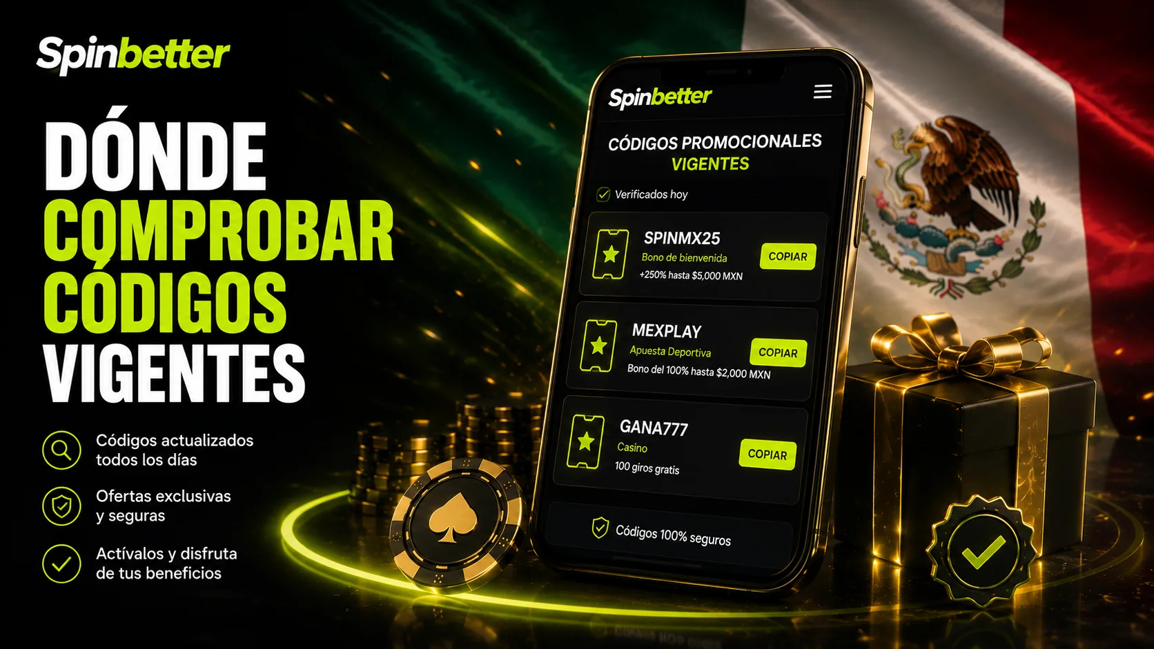 dónde comprobar códigos promocionales SpinBetter vigentes