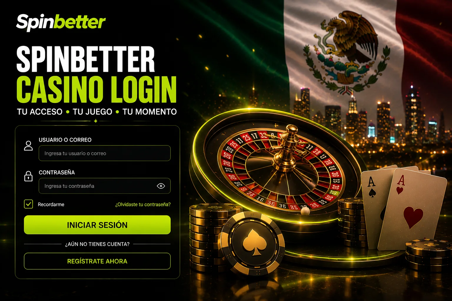 SpinBetter casino login: entrar a tu cuenta desde México